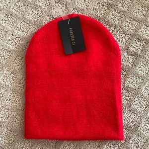 Forever 21 Red Sparkling beanie